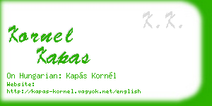 kornel kapas business card