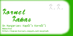 kornel kapas business card